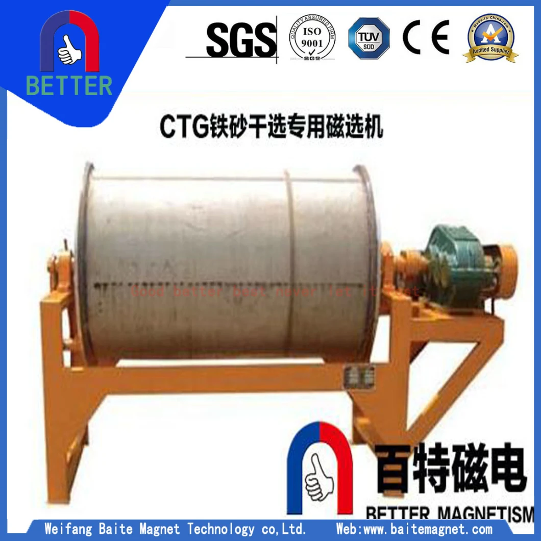 Series Ctg Iron Ore Dry Type Permanent Magnetic Roller/Drum Separator for Sand